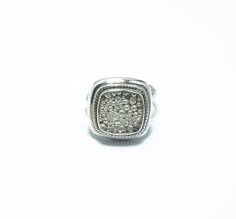 Square fine silver grain ring - ITIncanTraditional