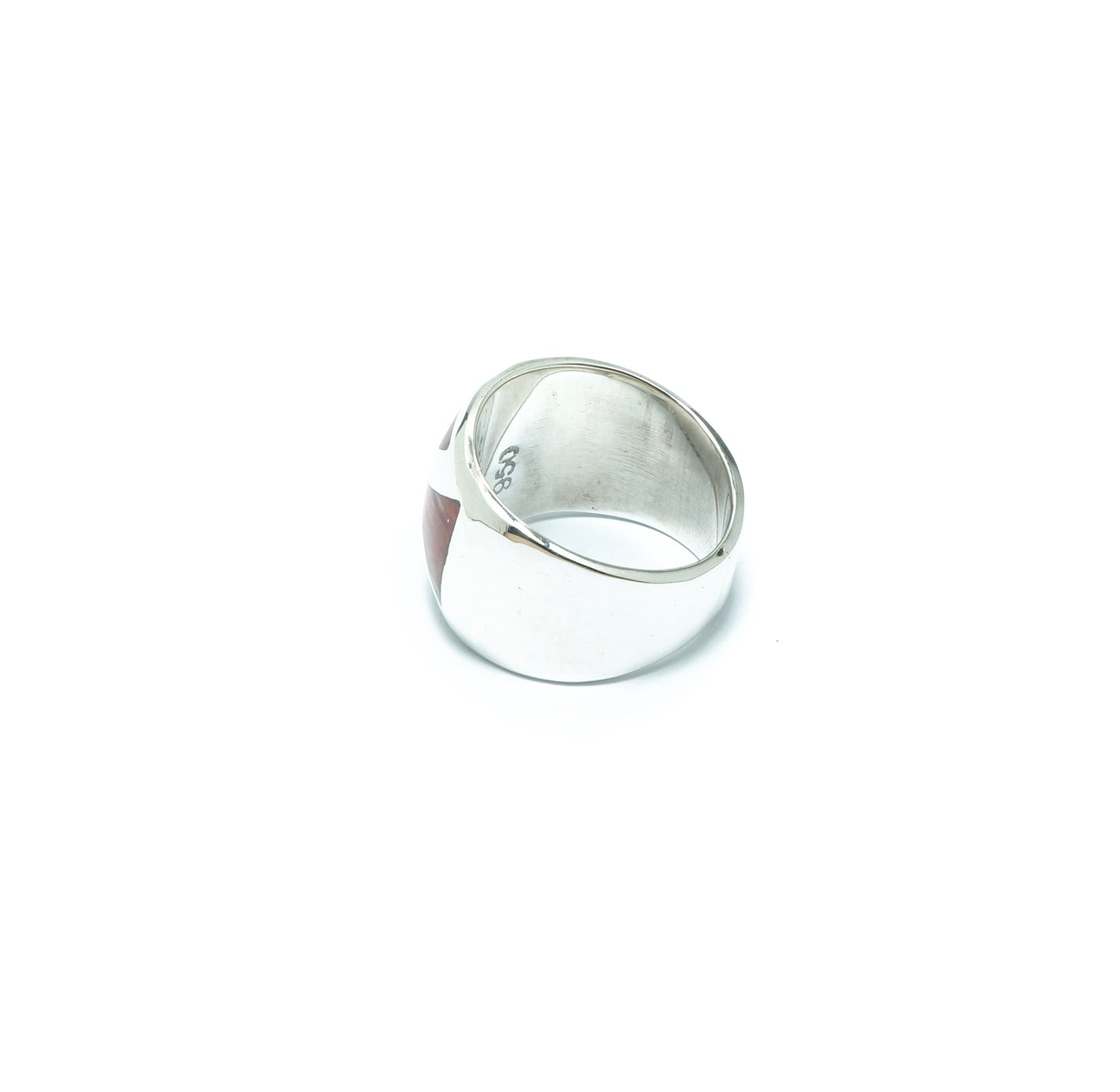 Red Spondylus shell luxury solid silver ring - ITIncanTraditional