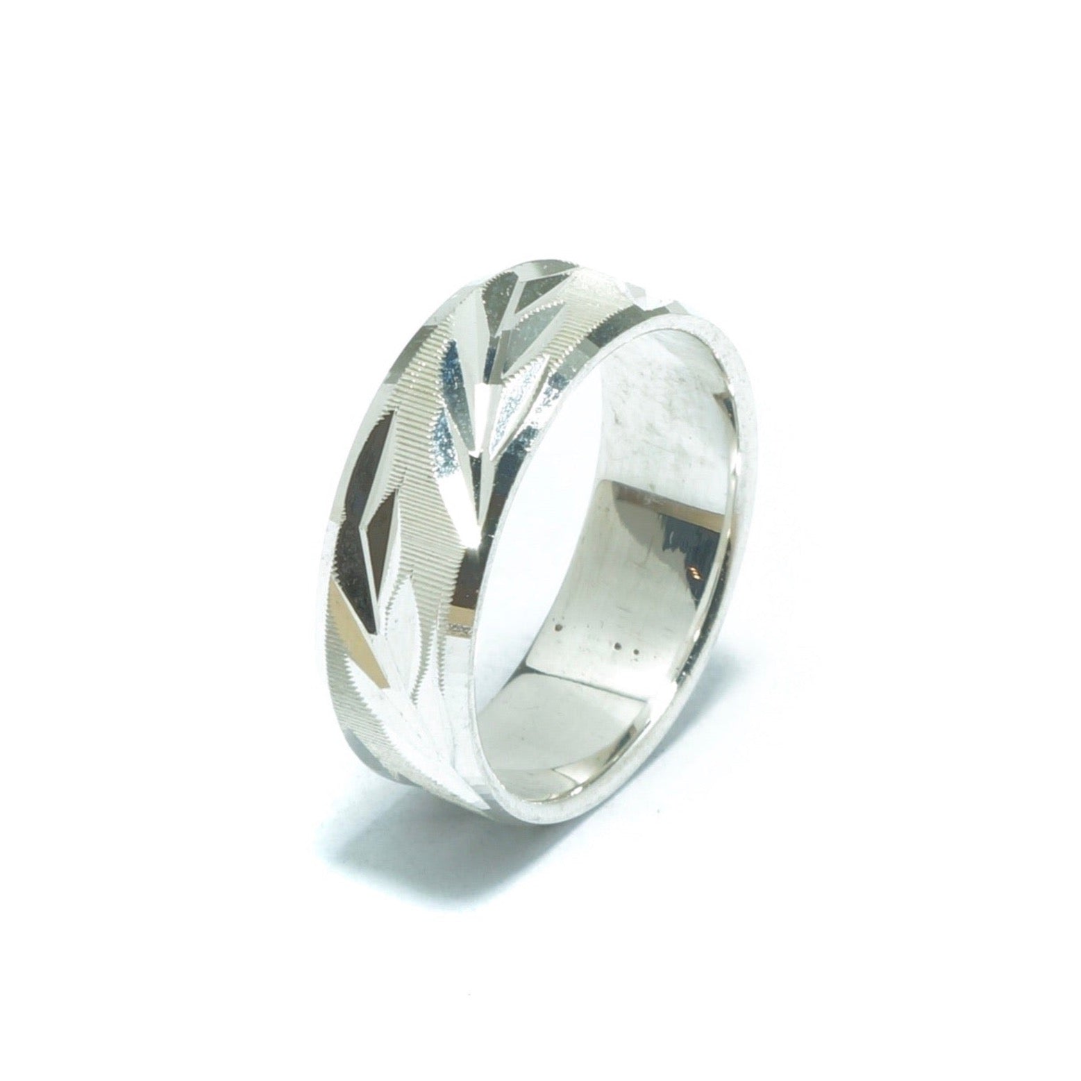 Luxury Incan solid ring III in diamond silver - ITIncanTraditional