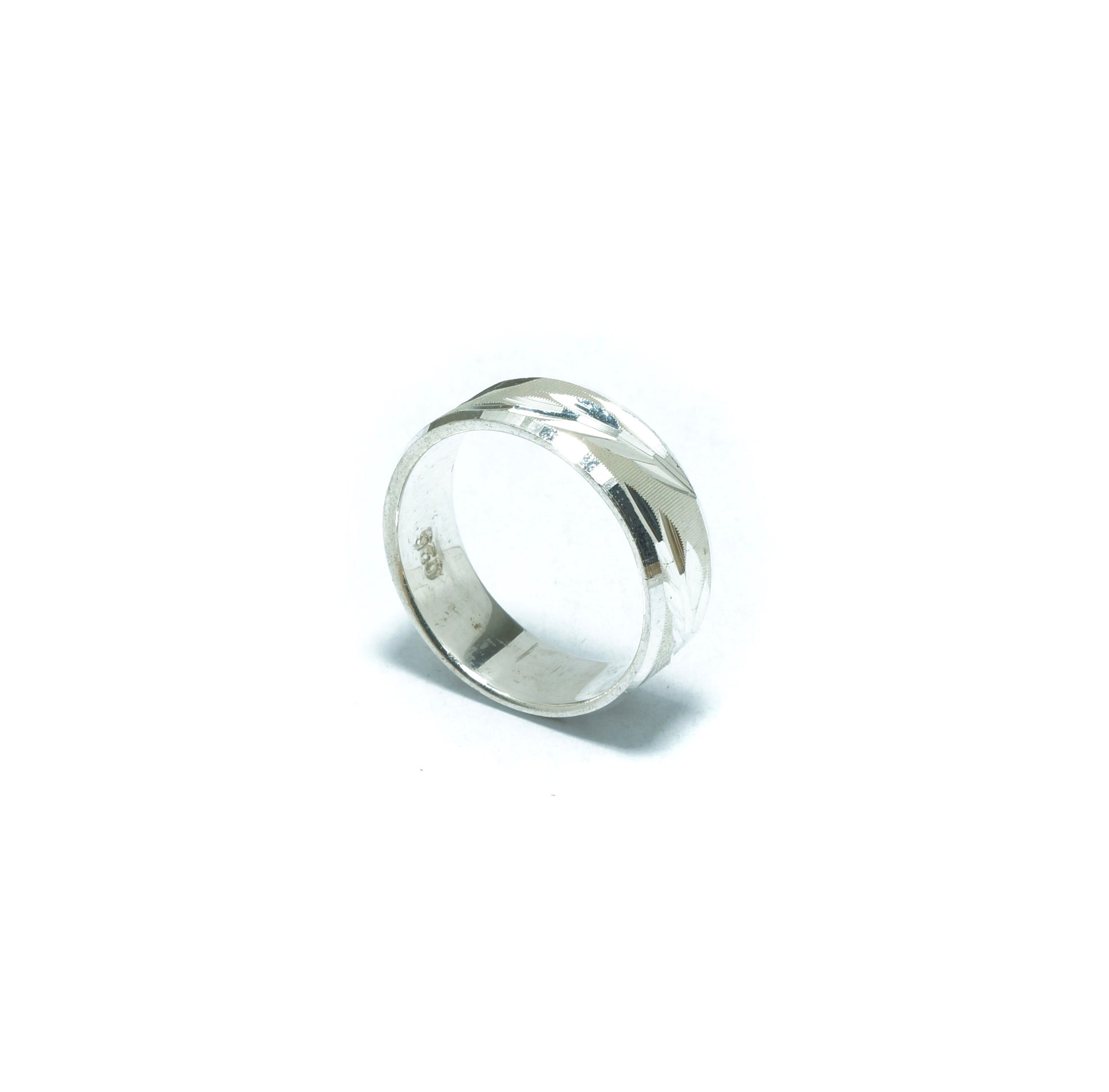 Luxury Incan solid ring III in diamond silver - ITIncanTraditional