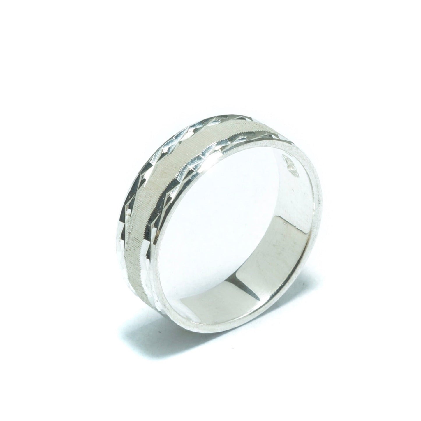 Luxury Incan solid ring II in diamond silver - ITIncanTraditional