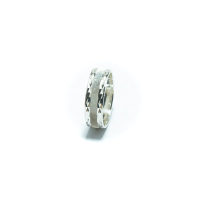 Luxury Incan solid ring I in diamond silver - ITIncanTraditional