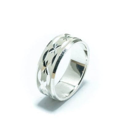 Luxury Incan solid ring I in diamond silver - ITIncanTraditional