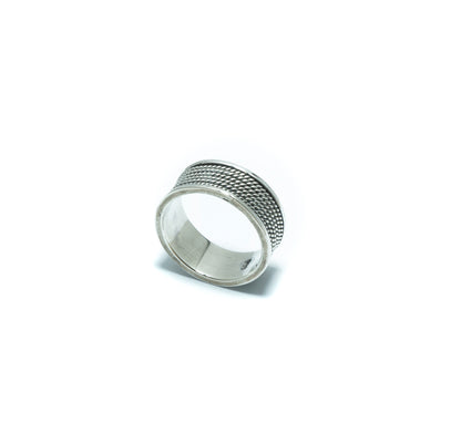 Chain IV luxury silver solid ring - ITIncanTraditional