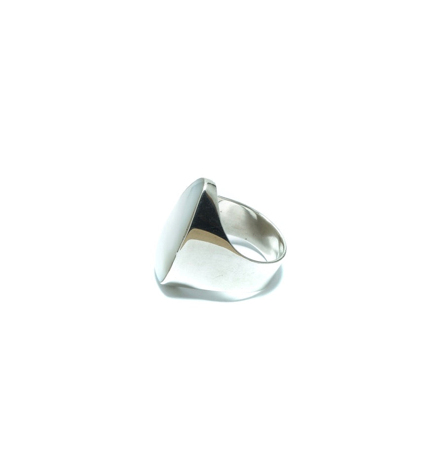 Mother or Pearl design solid silver ring - ITIncanTraditional