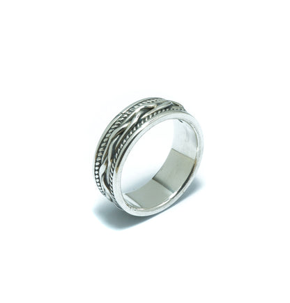 Chain II luxury silver solid ring - ITIncanTraditional