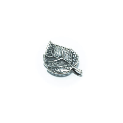 Leaf luxury solid oxidized silver pendant - ITIncanTraditional