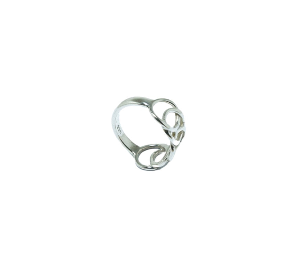 Circles fine solid silver ring - ITIncanTraditional