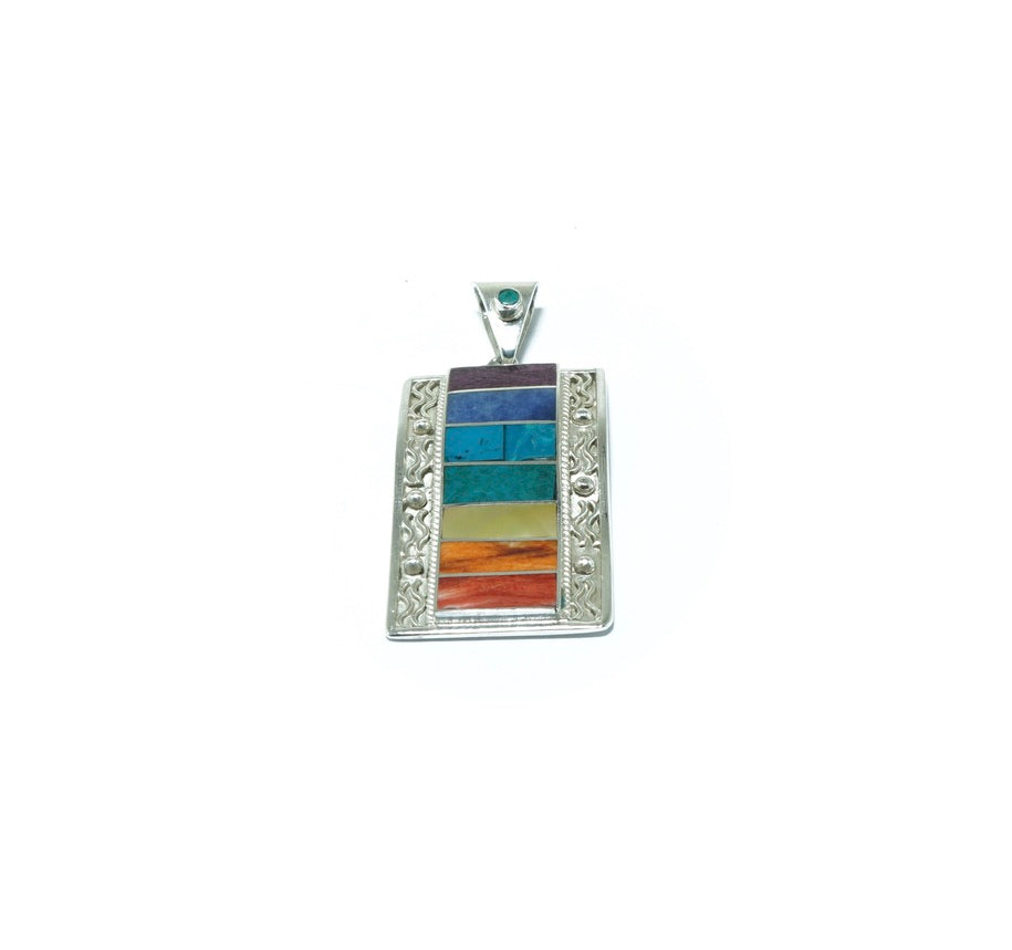 Incan Flag luxury solid silver pendant - ITIncanTraditional