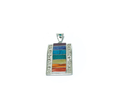 Incan Flag luxury solid silver pendant - ITIncanTraditional