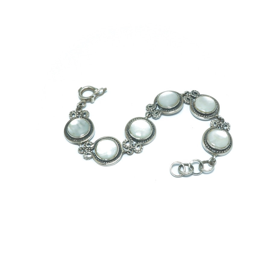 Mother of Pearl luxury elegant solid bracelet - ITIncanTraditional