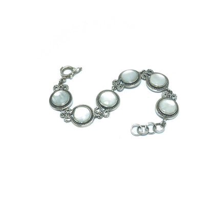 Mother of Pearl luxury elegant solid bracelet - ITIncanTraditional