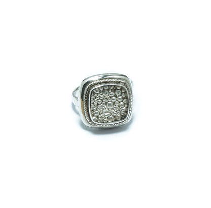 Square fine silver grain ring - ITIncanTraditional