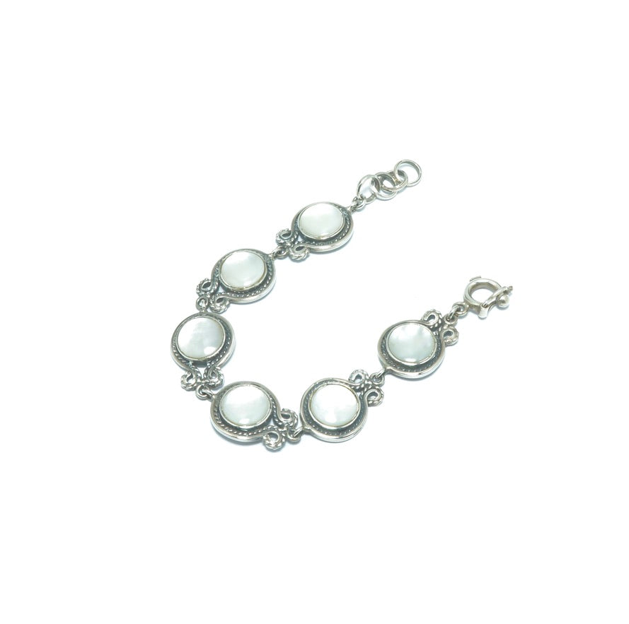 Mother of Pearl luxury elegant solid bracelet - ITIncanTraditional