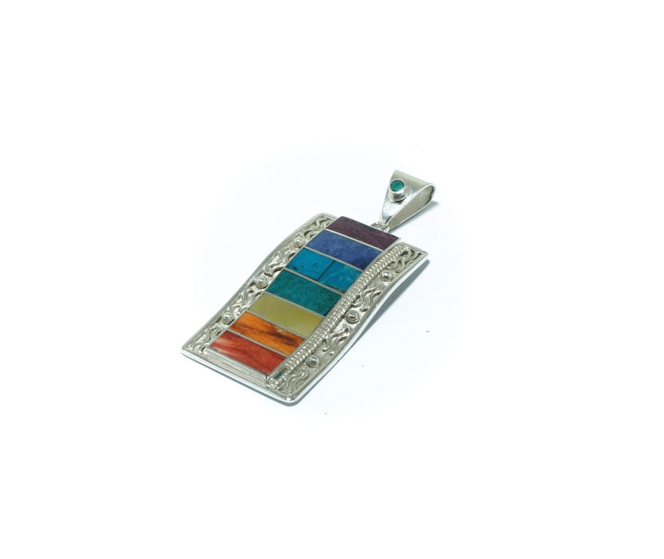 Incan Flag luxury solid silver pendant - ITIncanTraditional