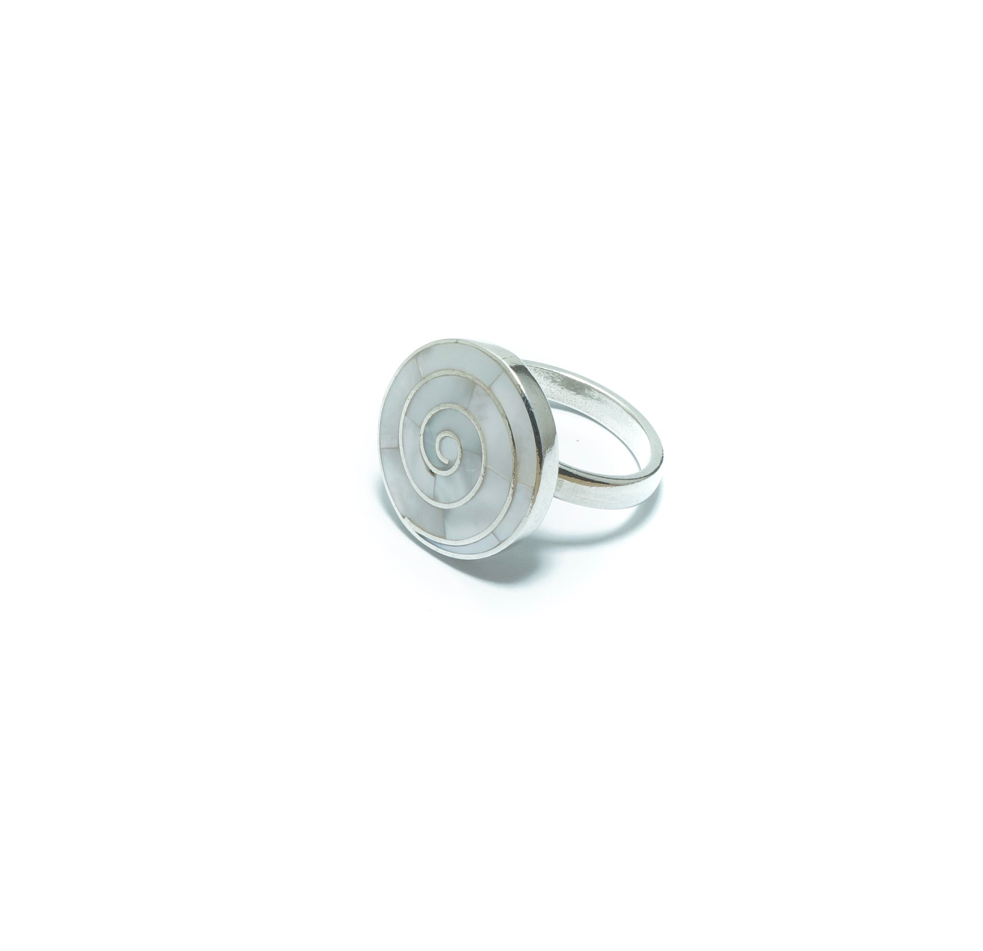 Pachamama Mother or Pearl design solid silver ring - ITIncanTraditional