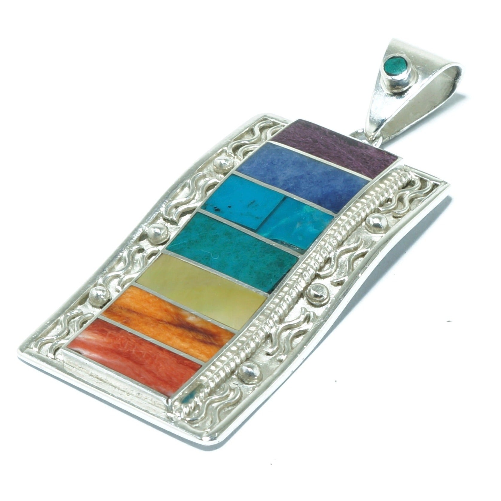 Incan Flag luxury solid silver pendant - ITIncanTraditional