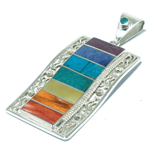 Incan Flag luxury solid silver pendant - ITIncanTraditional