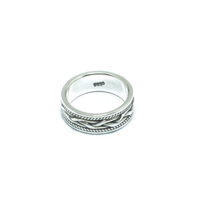 Chain II luxury silver solid ring - ITIncanTraditional