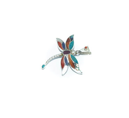 Dragonfly luxury design solid silver pendant - ITIncanTraditional