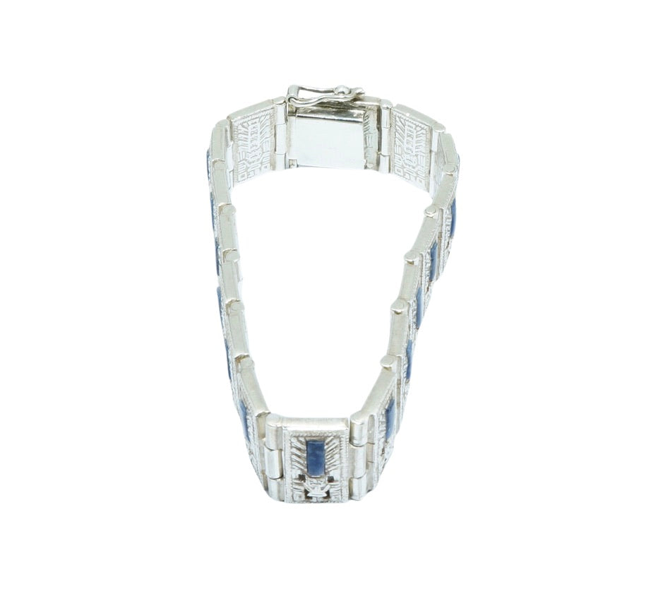 Raimondi Stele Sodalite luxury design solid silver bracelet - ITIncanTraditional