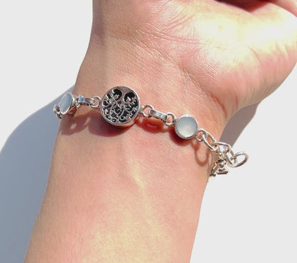 Tree of Life Mother of Pearl luxury elegant solid bracelet