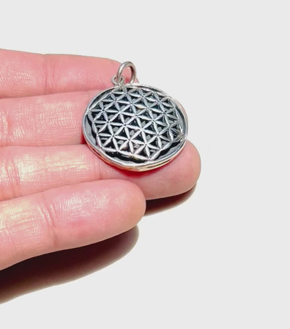 Sacred geometry luxury solid silver pendant