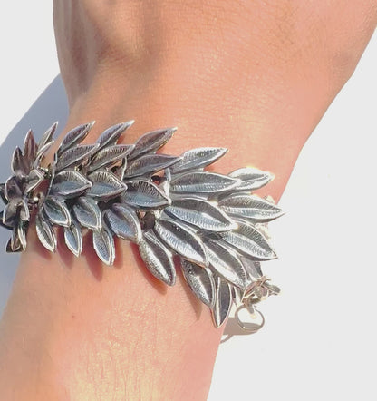 Luxuriöses, elegantes, massives Blatt-Armband