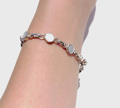 Mother of Pearl luxury design silver bracelet